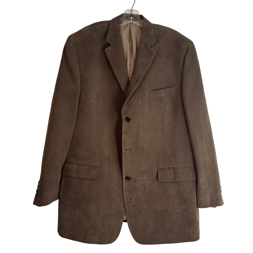 Calvin Klein Mens Brown Corduroy 3 Button Blazer Sport Coat 44L
